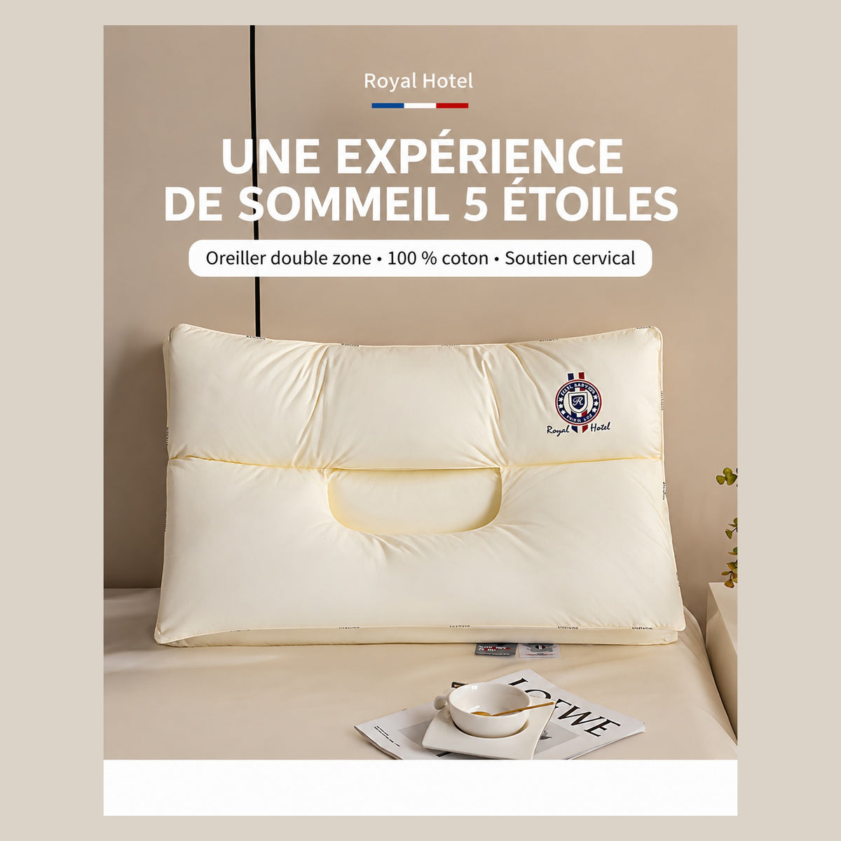 Oreiller Royal Hotel – Soutien Cervical & Confort Premium